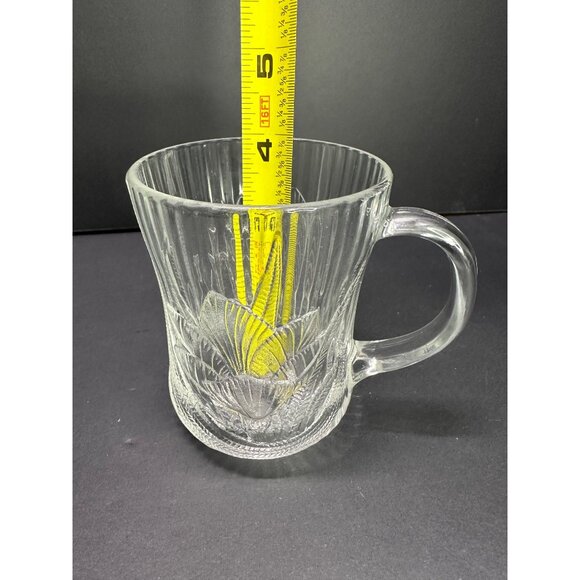 Vtg Arcoroc Coffee Tea Mugs Cups Glass Canterbury Crocus Floral - Set of 4 - Picture 7 of 9